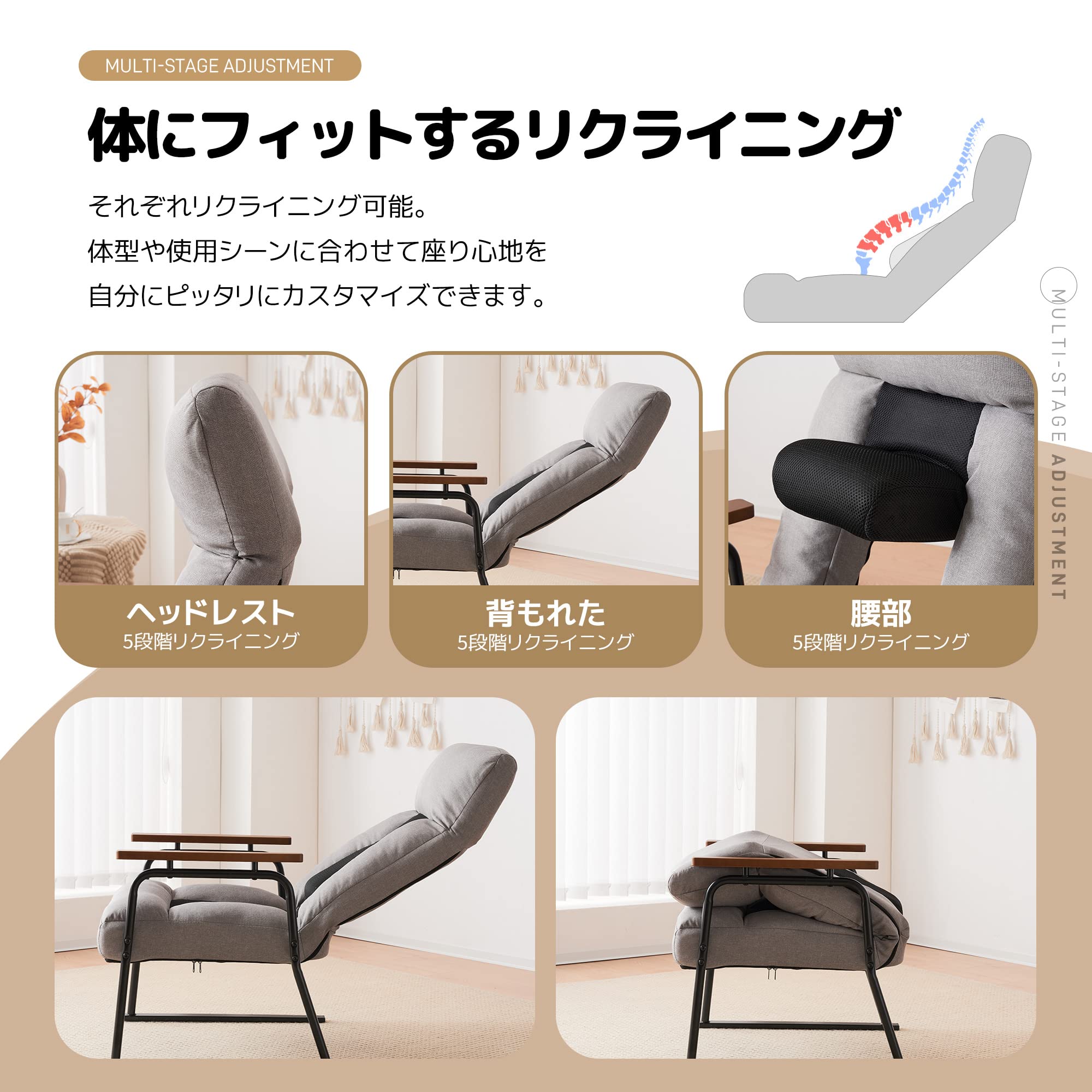 Amazon｜オーエスジェイ(OSJ) 【座椅子として使用可能